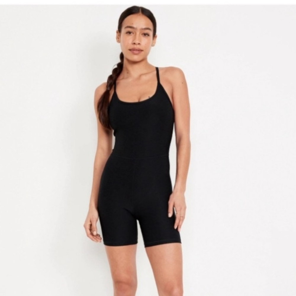 Old Navy Active Black Racerback Top Bodysuit
